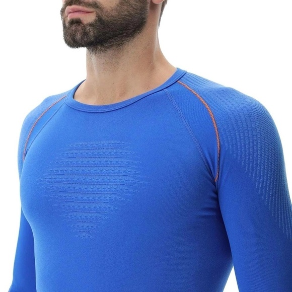NWT UYN Evolutyon Base Layer Long Sleeve Shirt, Lapis Blue/Orange, Size L/XL - Picture 2 of 12